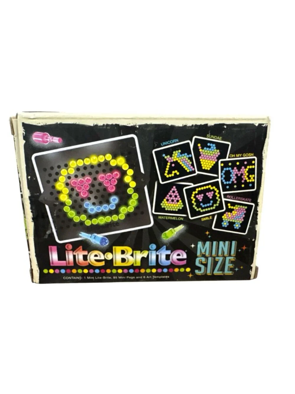 Lite-Brite Mini Size Retro Toy With Pegs & Templates 92 Pieces Ages 4+